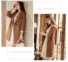 Load image into Gallery viewer, 2018 New brand women's couture lapel thickened long hair coat 97060