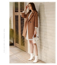 Load image into Gallery viewer, 2018 New brand women's couture lapel thickened long hair coat 97060