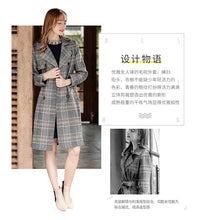 Load image into Gallery viewer, Fall and Winter 2009 New High-quality Women's Clothes with Turn-over Collar, Double-row Button Checker Overcoat, Famous Wool Wool Cloth Overcoat 97120