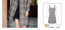 Load image into Gallery viewer, Fall and Winter 2009 New High-quality Women's Clothes with Turn-over Collar, Double-row Button Checker Overcoat, Famous Wool Wool Cloth Overcoat 97120