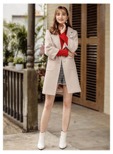 Load image into Gallery viewer, Winter 2018 new women's Lapel thicker long coat temperament woolen jacket 97039