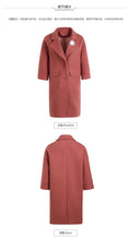 Load image into Gallery viewer, Winter 2018 new women's Lapel thicker long coat temperament woolen jacket 97039