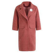 Load image into Gallery viewer, Winter 2018 new women's Lapel thicker long coat temperament woolen jacket 97039