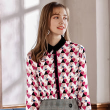 Load image into Gallery viewer, 2009 New Brand Women's Single-row Button Printed Shirt Lady Baitie Chiffon Shirt 59082