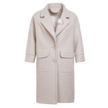 Load image into Gallery viewer, Winter 2018 new women's Lapel thicker long coat temperament woolen jacket 97039