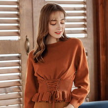 Load image into Gallery viewer, 2018 New brand women's round collar 100 wearing lean sweater urban casual sweater 79067