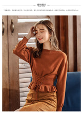 Load image into Gallery viewer, 2018 New brand women's round collar 100 wearing lean sweater urban casual sweater 79067