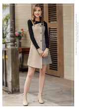 Load image into Gallery viewer, 2019 Autumn and winter new fashion women's round collars splicing temperament lady dress two sets of 69368