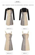 Load image into Gallery viewer, 2019 Autumn and winter new fashion women's round collars splicing temperament lady dress two sets of 69368