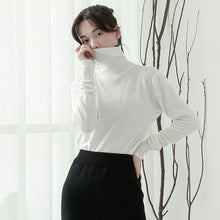 Load image into Gallery viewer, South Korea high collar solid color bottoming shirt slim slim pullover sweater casual thin sweater women 031 fall/winter 2018