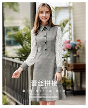 Load image into Gallery viewer, 2018 Autumn and Winter New Women's Style Clover Weaving Lotus Leaf Skirt Sprint Light Dress 69382