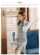 Load image into Gallery viewer, 2018 Autumn and Winter New Women's Style Clover Weaving Lotus Leaf Skirt Sprint Light Dress 69382