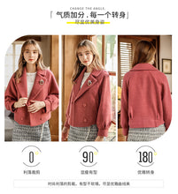 Load image into Gallery viewer, 2018 Winter new women's lapel double-breasted warm coat socialite coat 93061