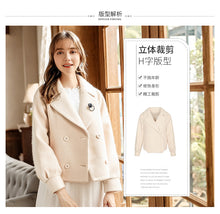 Load image into Gallery viewer, 2018 Winter new women's lapel double-breasted warm coat socialite coat 93061