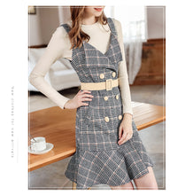 Load image into Gallery viewer, 2018 Autumn and Winter New Fashion Women's Couture Shirt Knitted Shirt Retro Show Thin 100 Skirt Set 83022
