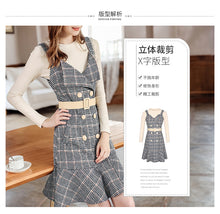Load image into Gallery viewer, 2018 Autumn and Winter New Fashion Women's Couture Shirt Knitted Shirt Retro Show Thin 100 Skirt Set 83022
