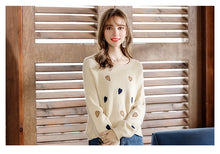 Load image into Gallery viewer, 2018 Autumn and Winter New Women's Dress INS Peach Heart Loose Coating Warm Sweaters Ladies Hundred Knitted Sweaters 79080
