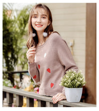 Load image into Gallery viewer, 2018 Autumn and Winter New Women's Dress INS Peach Heart Loose Coating Warm Sweaters Ladies Hundred Knitted Sweaters 79080