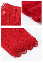 Load image into Gallery viewer, 2019 Autumn new brand women's dress red gaiety lace dress full of self-repair fishtail skirt female 68037
