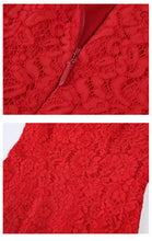 Load image into Gallery viewer, 2019 Autumn new brand women's dress red gaiety lace dress full of self-repair fishtail skirt female 68037