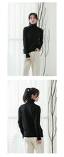 Load image into Gallery viewer, Fall/winter 2018 new Korean version of turtle neck slim solid color bottoming shirt female student pullover sweater 031#