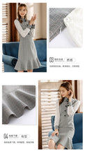 Load image into Gallery viewer, 2018 Autumn and Winter New Women's Style Clover Weaving Lotus Leaf Skirt Sprint Light Dress 69382