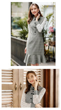 Load image into Gallery viewer, 2018 Autumn and Winter New Women's Style Clover Weaving Lotus Leaf Skirt Sprint Light Dress 69382