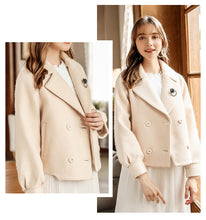 Load image into Gallery viewer, 2018 Winter new women's lapel double-breasted warm coat socialite coat 93061