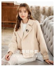 Load image into Gallery viewer, 2018 Winter new women's lapel double-breasted warm coat socialite coat 93061