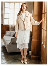 Load image into Gallery viewer, 2018 Winter new women's lapel double-breasted warm coat socialite coat 93061