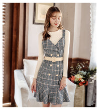 Load image into Gallery viewer, 2018 Autumn and Winter New Fashion Women's Couture Shirt Knitted Shirt Retro Show Thin 100 Skirt Set 83022