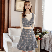 Load image into Gallery viewer, 2018 Autumn and Winter New Fashion Women's Couture Shirt Knitted Shirt Retro Show Thin 100 Skirt Set 83022