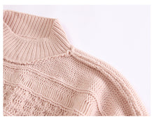 Load image into Gallery viewer, [ Journal of the Philippines] 2018 Autumn and Winter New Pink Lantern Sleeve Sweaters Lazy Thick Knitted Sweaters 73058