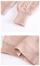 Load image into Gallery viewer, [ Journal of the Philippines] 2018 Autumn and Winter New Pink Lantern Sleeve Sweaters Lazy Thick Knitted Sweaters 73058