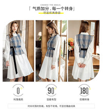 Load image into Gallery viewer, 2018 Winter Women's Shirt Skirt Bind Waist Armor Two-piece Set 83033