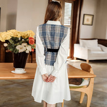 Load image into Gallery viewer, 2018 Winter Women's Shirt Skirt Bind Waist Armor Two-piece Set 83033