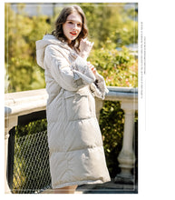 Load image into Gallery viewer, New winter 2008 women's jacket with thick white duck down jacket and long knee-length down jacket 97129