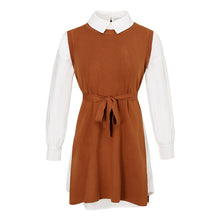 Load image into Gallery viewer, 2018 New brand women's round collar knitted skirt long-sleeved shirt skirt two-piece set 88720