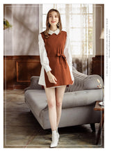 Load image into Gallery viewer, 2018 New brand women's round collar knitted skirt long-sleeved shirt skirt two-piece set 88720