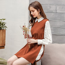 Load image into Gallery viewer, 2018 New brand women's round collar knitted skirt long-sleeved shirt skirt two-piece set 88720
