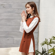 Load image into Gallery viewer, 2018 New brand women's round collar knitted skirt long-sleeved shirt skirt two-piece set 88720