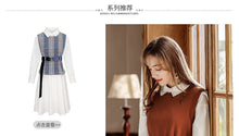 Load image into Gallery viewer, 2018 New brand women's round collar knitted skirt long-sleeved shirt skirt two-piece set 88720