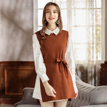 Load image into Gallery viewer, 2018 New brand women's round collar knitted skirt long-sleeved shirt skirt two-piece set 88720