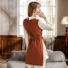 Load image into Gallery viewer, 2018 New brand women's round collar knitted skirt long-sleeved shirt skirt two-piece set 88720