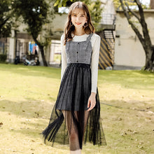 Load image into Gallery viewer, 2018 Autumn and Winter New Women's Warm Long Sleeved Knitted Sweaters Fashion Thousand Bird Gear Suspension Skirt Two-piece Set 83020