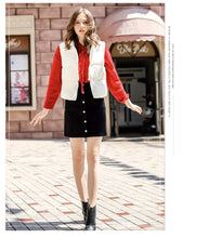 Load image into Gallery viewer, 2018 Winter new brand women's short feather vest white velvet warm women's vest jacket 93078