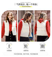Load image into Gallery viewer, 2018 Winter new brand women's short feather vest white velvet warm women's vest jacket 93078