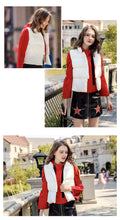 Load image into Gallery viewer, 2018 Winter new brand women's short feather vest white velvet warm women's vest jacket 93078