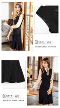 Load image into Gallery viewer, 2018 Autumn and Winter New Boutique Women's Wear Sleeveless Stripes Single Buckle Bottom Skirt Light Cooked Thin Dress 63028