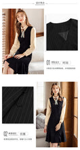 Load image into Gallery viewer, 2018 Autumn and Winter New Boutique Women's Wear Sleeveless Stripes Single Buckle Bottom Skirt Light Cooked Thin Dress 63028